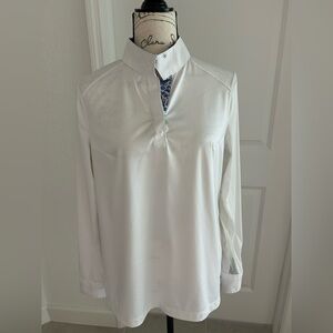 Coolblast woMen's White Dress Shirt with flowered cuffs